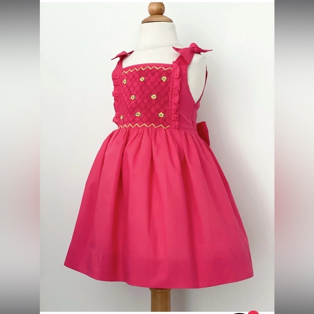 Pomme Cannelle The hand smocked ELOÏSE dress - Fuchsia girl size 2 years